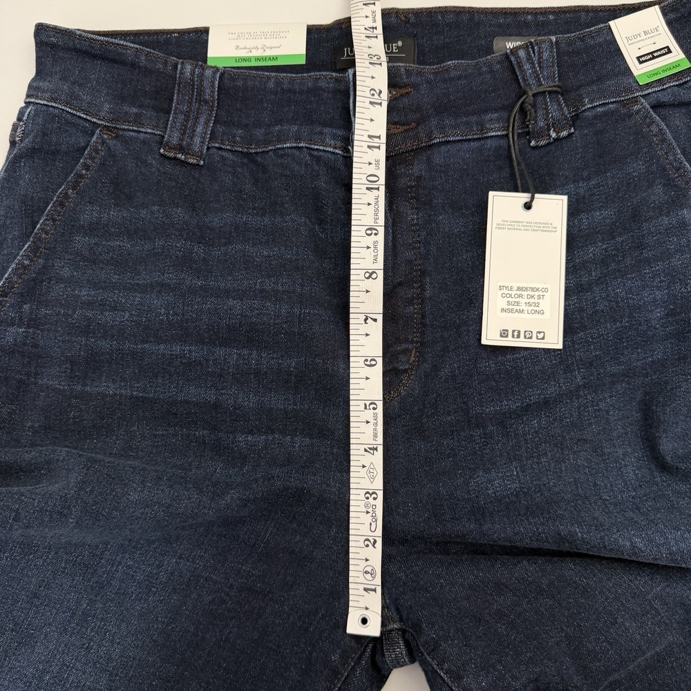 NWT Judy Blue 82678 High Waist Trouser Wide Leg Jeans Womens 15 Long 35 Inseam - Picture 13 of 16